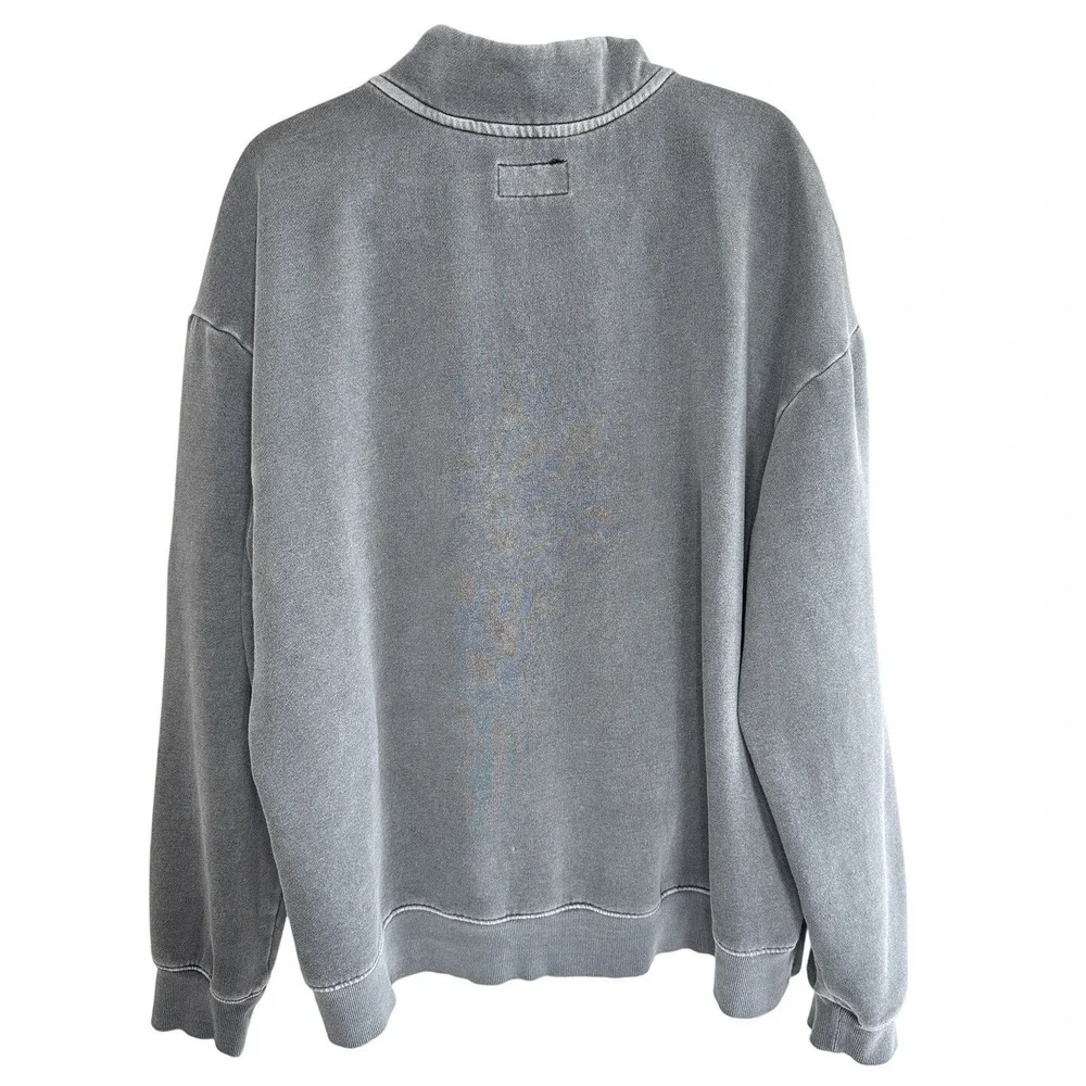 Original Use Men's XXL 1/4 Zip Pullover Hoodie Sweatshirt Gray Acid Wash Casual - Picture 6 of 8
